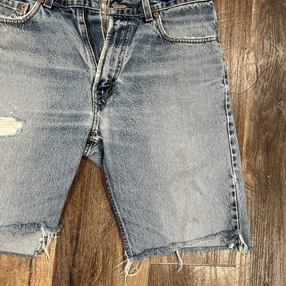 Vintage Levis 505 Cut Off Jean Shorts Distressed 34 10
